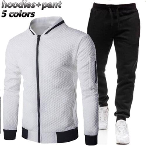 Mens Jackets Spring 2021 Clothing Tracksuit Sweatshirt Zipper Jacket + Long Pants Two Piece Sets Casual Ropa Hombre Sweatpants