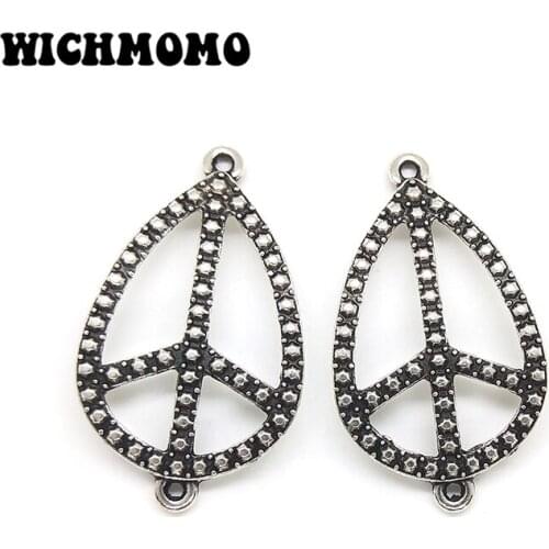 2019 New 6pieces 37*21MM Retro Zinc Alloy Leaves Shape Connectors Charms Pendants for DIY Bracelets Jewelry Accessories