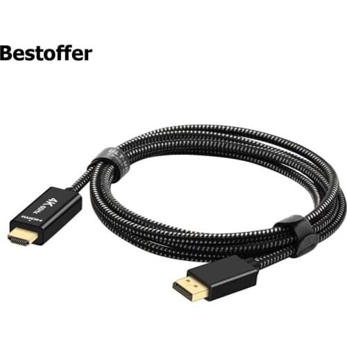 Wholesale 60 Pieces/lot 4K@60Hz Display Port DP to HDMI Male Cable Aluminum Shell 2m