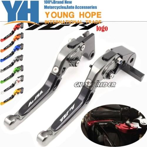 Fits For YAMAHA YZF R1 2009 2010 2011 2012 2013 2014 Motorcycle Adjustable Folding Extendable Brake Clutch Levers logo YZF R1