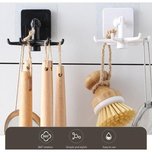 Punch-free 360° Rotated Portable Oversized Weighing Hook Kitchen Utensils Waterproof Non-marking Stickers Hanger Bathroom Rack