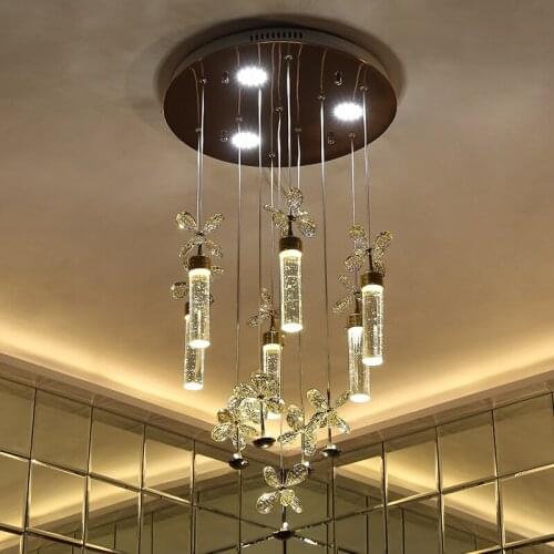 Restaurant chandeliers modern creative personality bar cafe romantic fashion bubble column LED crystal chandeliers led lighting