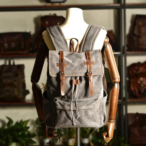 New retro mens backpack fashion canvas schoolbag ladies mountaineering travel bag large capacity laptop backpack rucksack