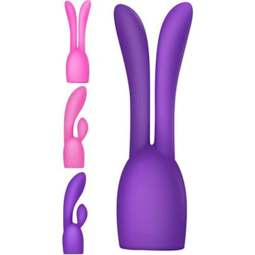 Vibrator Sleeve Massager Cover Rabbit Ear Design Silicone G Spot Vibration Hat for Couple