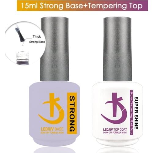 Strong Base and Top Gel Nail Polish uv 15ml Gellak Set Manicure Thick Rubber Base Coat for Nails Semi-permanent Varnishes Kits