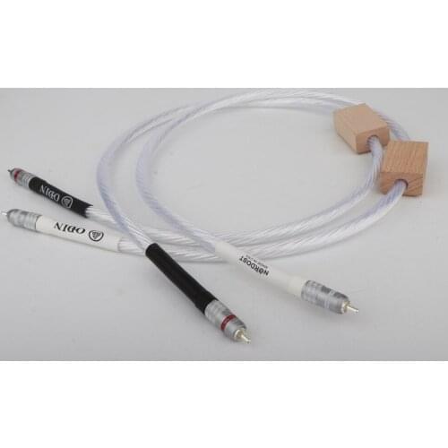 Pair Odin Silver Plated Copper RCA Interconnect Cable Hifi Audio Silver Plated RCA Connector Cable Hi-end RCA to RCA Cord Cable