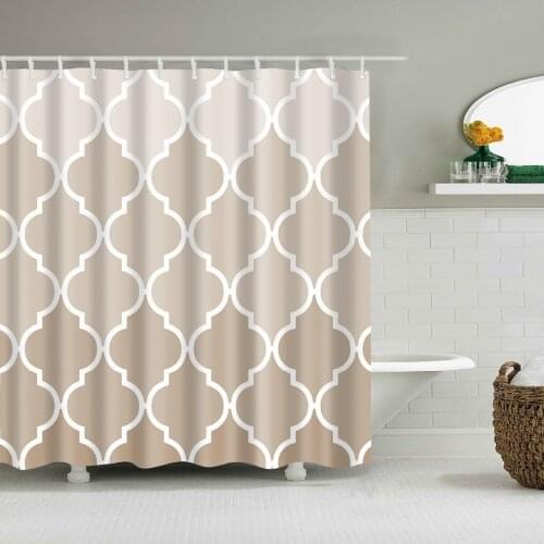 Modern Home Decor Simply Geometric Wave Stripe Mesh Geometry Shower Curtains Fabric Waterproof Polyester Bathroom Curtain