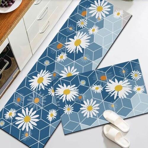 Modern Kitchen None-slip Mat Long Kitchen Rug Bath Carpet Floor Mat Home Entrance Doormat Absorbent Bedroom Living Room Mats