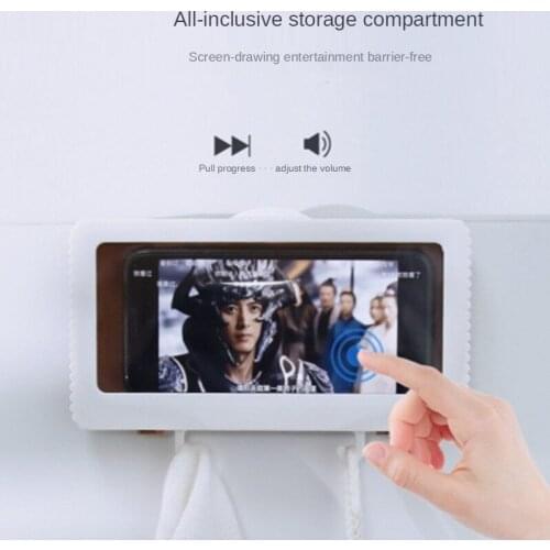 Bathroom Mobile Holder Storage Box Wall-mounted Soap Holder Mobile Storage Box Waterproof Shower Rack Storage Box