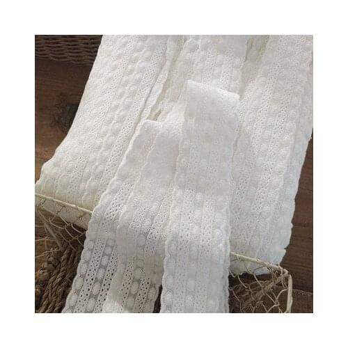 2Meters 4cm/6cm wide White Cotton100% Cloth Embroidered Lace Trim DIY Accessories Lace Fabric Doll Skirt Material