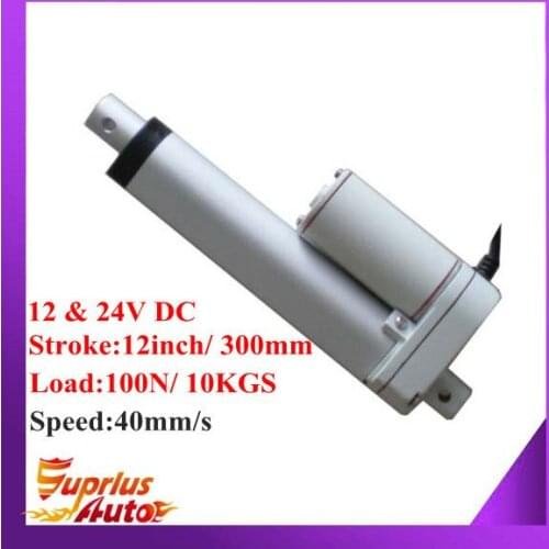 High Speed ! 40mm/s Speed With 100N/ 10KGS Force; 12V DC 12inch/ 300mm Stroke Linear Actuator