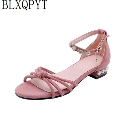 BLXQPYT New Big Size 31-45 sandalias mujer 2019 gladiator sandals women Summer Shoes Open toe low heel Wedding party Woman B7-7