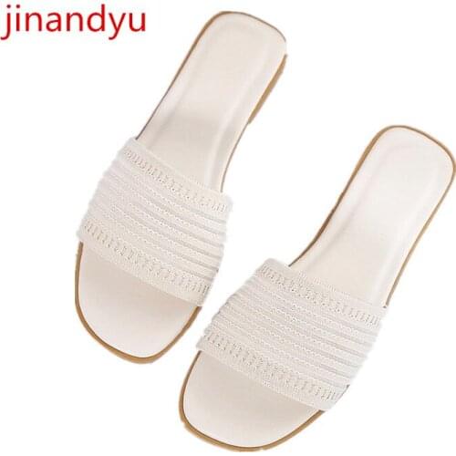 Mesh Shoes Woman Slippers Flat Shoes Women Fashion New Outdoor Summer Flat Sandals Yellow Beige Black Casual Mules Woman Flats