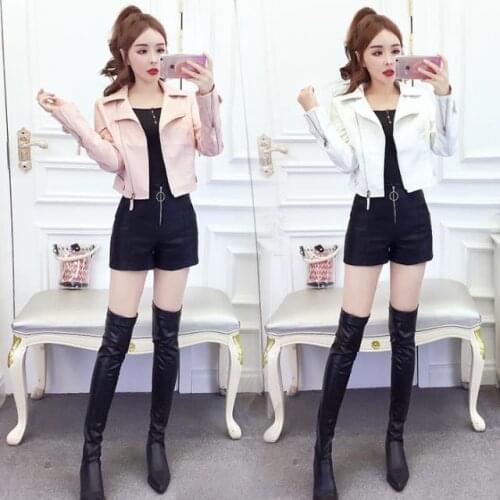 Women 2021 Spring Autumn Fashion Casual Shorts Suits Female Short Jacket Coat & High Waist Shorts Slim 3 Pieces Set Suit C314