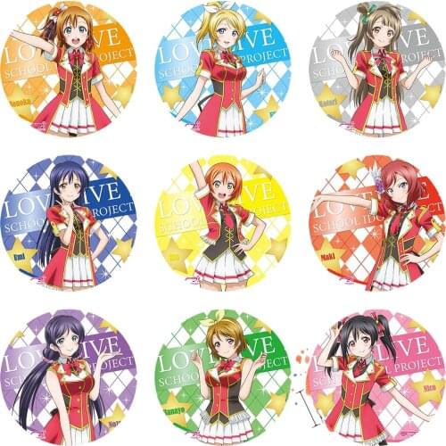 Love Live μs Anime Badge Honaka Kousaka Eli Kotori Umi Rin Maki Nozomi Hanayo Yazawa Nico Lovelive Metal Badge Brooch Pins