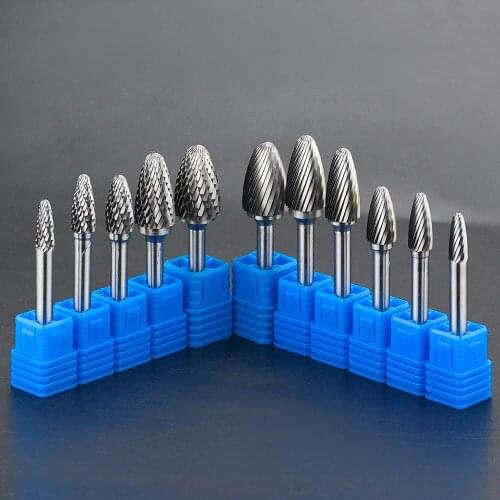Tree shape file Hand tools metal engraving milling cutter 6-16mm straight shank rotary burr F(FX) shape cemented carbide rotary