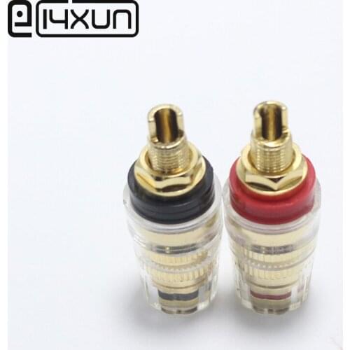 1pcs/lot Speaker Audio Amplifier Transparent Terminal Binding Post Gold plated Terminals for 4mm Banana Plug Jack