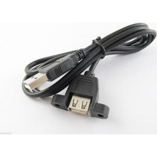 10pcs Black USB 2.0 A Male to USB A Female Molded Panel Mount Extension Port Cable 3FT