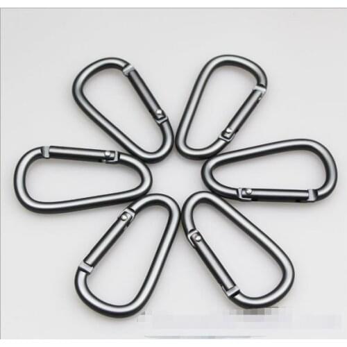 10pcs High Quality Dull Black Carabiner Snap Clip Clasp Spring Hook Aluminum Keyring Buckle Camping Carabina Karabiner