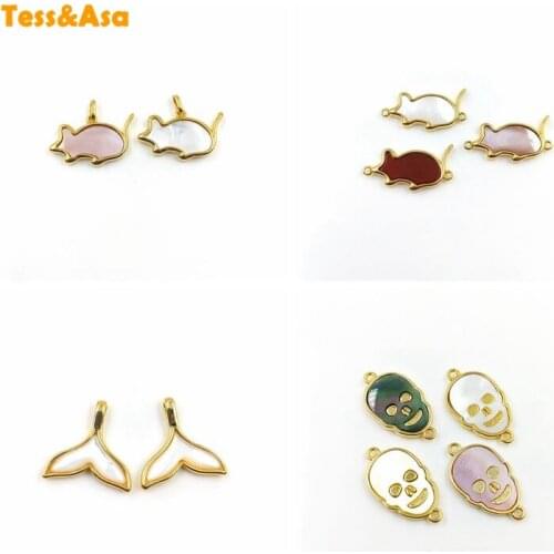 3pcs Butterfly Fishtail Mouse Pattern Pendant Necklace Natural Shell Red Agate Bracelet Pendant For Women Girls Lovely Jewelry