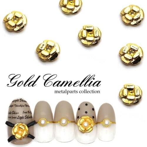 50pcs/pack Japan Korea New Nail Art Alloy Rose Flower Retro Gold Silver Metal Jewellry Accessories Collection for Women Nail DIY