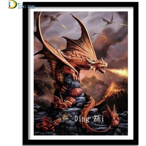Northern Europe Animal Diy "Spitfire Dragon" 5D Diamond Painting Square Round Crafts Diamond Mosaic Dragon Egg Embroidery Gift