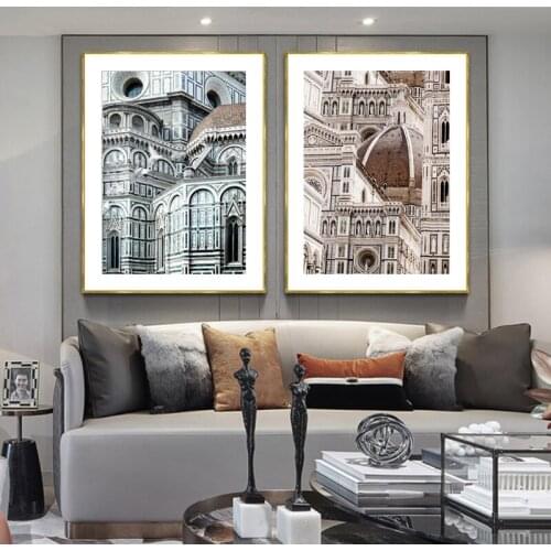 European Style Castle Architecture Wall Art Paintings on Canvas Posters And Prints Landscape Pictures for Home Living Room Decor