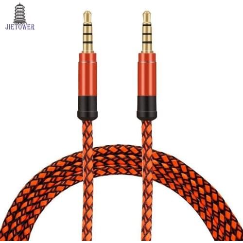 100pcs Jack 3.5mm Audio Cable Nylon Braid 3.5 Car AUX Cable 1.5M 3M Headphone Extension Code for Phone MP3 Car Speaker wholesale