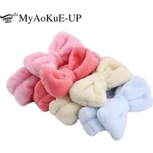 New Headscarf Elastic Bow Headband Eyelash Extension Soft Face Washing Headband Hair Band Holder Bath Spa Lovely Makeup Tools
