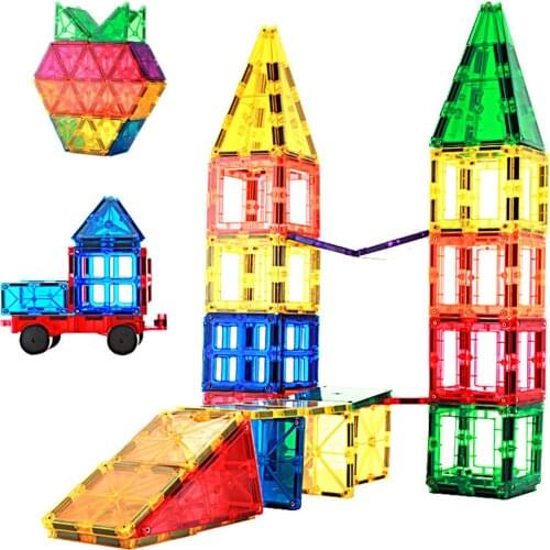 15-60PCS Big Magnetic Designer Construction Set Model &Building Toy Magnetic Blocks Educational Toys For Children Kids Gift