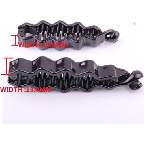 LARGE SMALL Banana Hairpin For Women ABS Plastic Hair Clips Solid Black Wave Banana Hair Clip Hair Accessories For Lady