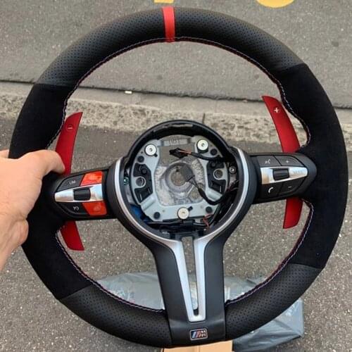 Car Steering Wheel Cover Non-slip Black Suede Leather For BMW F30 M Sport F87 M2 F80 M3 F82 M4 M5 F12 F13 M6 F85 X5 M F86 X6 F33