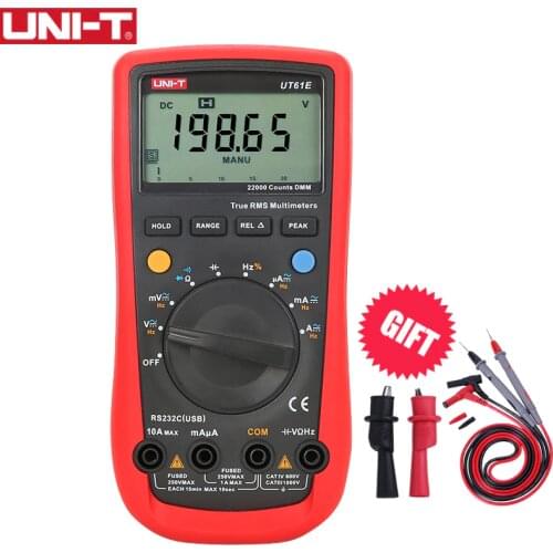 UNI-T UT61E Digital Multimeter Frequency Electric TesterTrue RMS Auto Range AC DC Voltage Current Meter 22000 Counts PC Connect