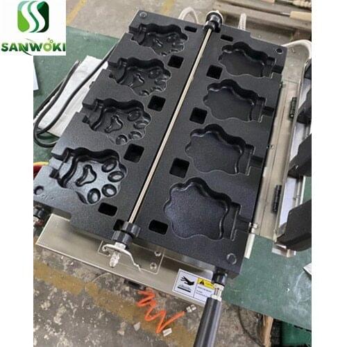 Electric cartoon waffle cone making machine tiger paw taiyaki baker machine cat paw ice cream waffle cone mold Waffle Iron Pan