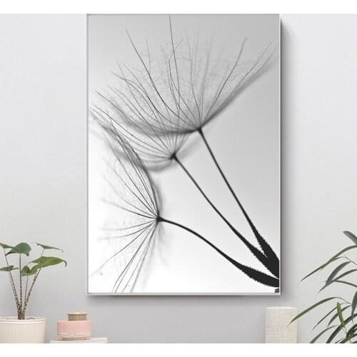 Dandelion Flower Canvas Painting Modern Black White Art Pictures for Home Decoration Living Room Abstract Wall Poster No Frame