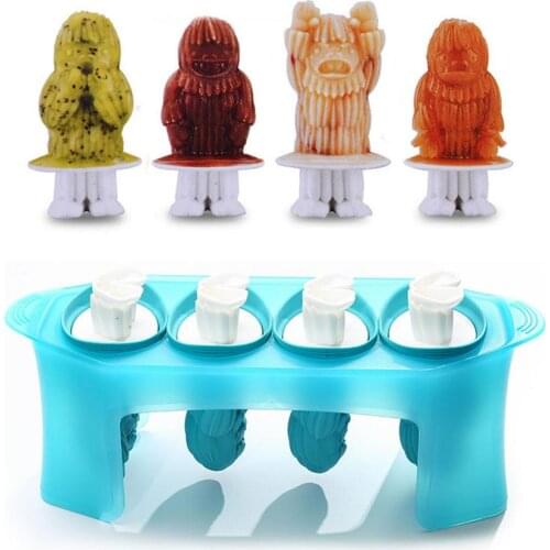 Creative Silicone Ice Cream Popsicle Mold Summer Ice Maker DIY Snowman&India&Zombie Popsicle Homemade Mold