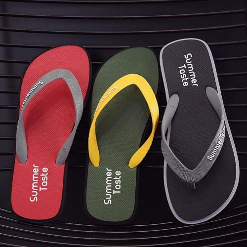 Summer Mens PVC Flip-flops Men Casual Outdoor Beach Sandals Home Slippers Adult Indoor Thick-soled No-slip Slippers Large Size