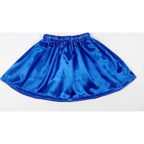 Royal blue satin children baby girl summer tutu skirts kids perform dance party costume short skirt pettiskirt clothes Falda
