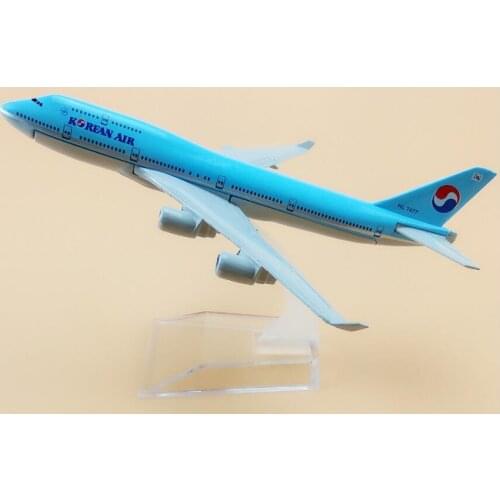Passenger plane model Boeing 747-400 Korean Air aircraft 747-400 Metal simulation airplane model for kids toys Christmas gift