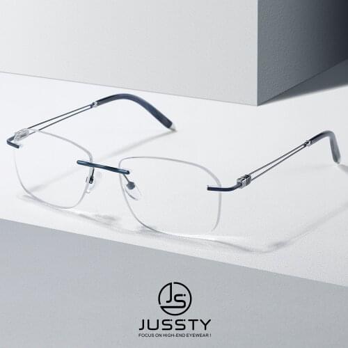 Fashion Rimless Optical Glasses Frame Men High Quality Prescription Eyeglasses Frame Women Custom Myopia Eyewear Frame Brand New