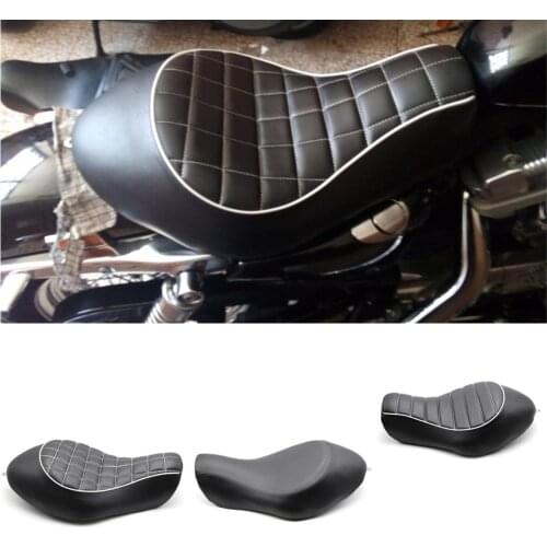 Motorcycle Soft Solo Seats Front Driver Saddle Cushion Hump Fits For Harley XL883 1200 Custom XL1200C 48