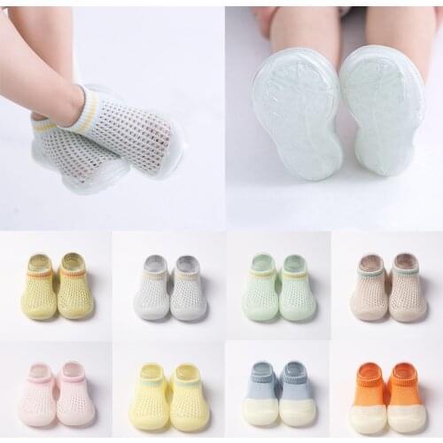 Baby Socks Summer Toddler Shoes for 0-2years Baby Girl Boy Breathable and Cool Soft-soled Non-slip Floor Socks Thin Mesh Shoes