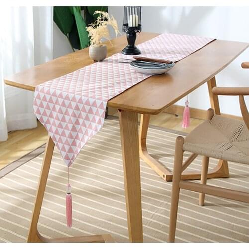 Red geometric style modern table runner table cloth cabinet cover bed runner cabinet cover home party festival decoration