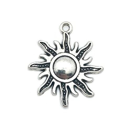 18pcs Sun Charm Silver Color Pendant Fit Diy Necklace Handmade Bracelet Finding Jewellery Making Supplies Aesthetics Accessories