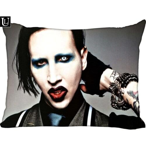 Custom Marilyn Manson Rectangle Pillowcase zipper Classic Pillow Case Customized Pillow Case Covers (Two Sides)