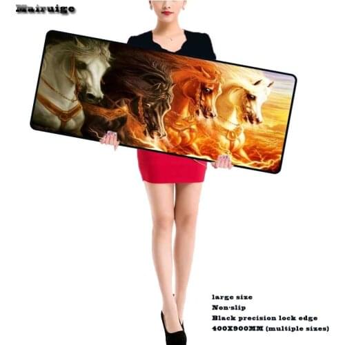 Mairuige Animal Four Horses 900 X 400 Mm Rubber Pad To Mouse Notebook Computer Gaming Mousepad Keyboard Mat for CSGO Ss Go