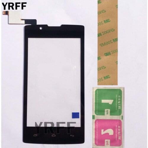 Touch Screen Digitizer For Fly FS401 Stratus 1 FS 401 Front Glass Panel Touch Capactive Lens Sensor Mobile Adheisve 3M Glue