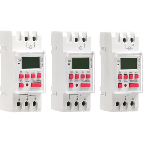 Heavy Duty 5000W 30A Weekly 7 Days Programmable Digital Time Switch Relay Timer Control AC 220V 230V Din Rail Mount