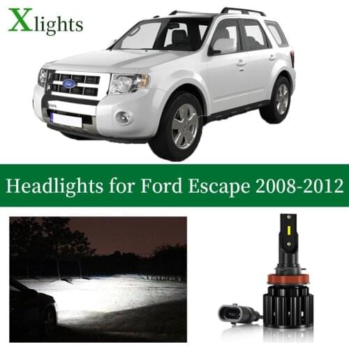 Xlights Led Headlight Bulb For Ford Escape 2008 2009 2010 2011 2012 Low High Beam Canbus Car Headlamp 12V Lamp Light Accessories