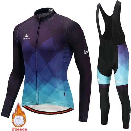 MILOTO - Mens Fleece Thermal Cycling Clothing Outdoor Riding Jersey Suit Mountain Bike 2020 Maillot Ciclismo Hombre Invierno